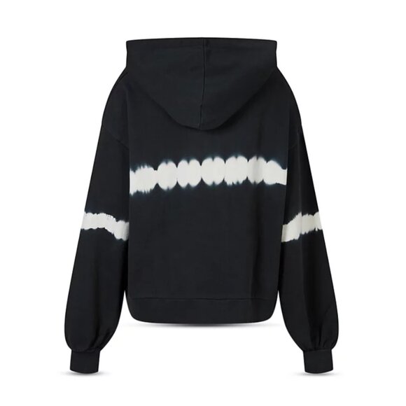 AllSaints - Rihan Tie Dye Hooded Sweatshirt 6229624 | XS | Black & White Stripe - Picture 9 of 14